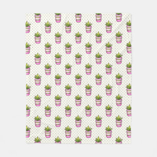 Couverture Polaire Motif de point succulent de polka d'aquarelle