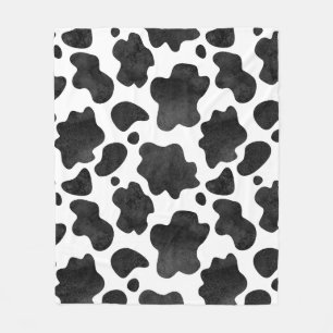 Couverture Polaire Motif de points de vache Poster de animal noir et