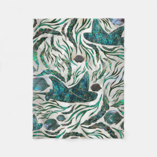 Couverture Polaire Motif de poisson stingray et squelette Abalone