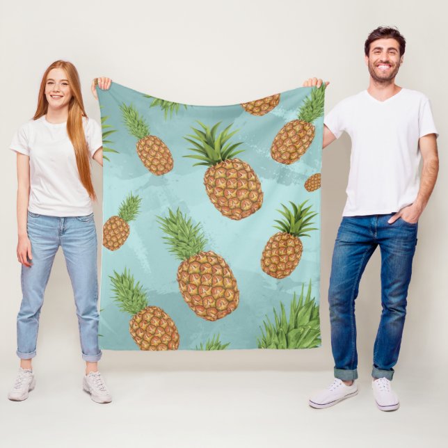Couverture Polaire Motif de pomme de pin aquarelle 2 (En situation)