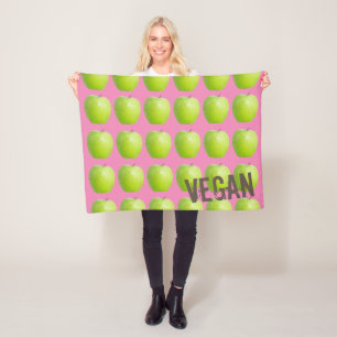 Couverture Polaire Motif de pomme végétarienne pour amoureux de fruit
