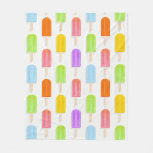 Couverture Polaire Motif de Popsicles arc-en-ciel d'été