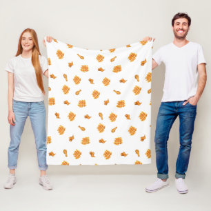 Couverture Polaire Motif de poulet et gaufres