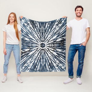 Couverture Polaire Motif de radial d'encre d'indigo