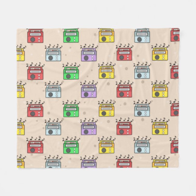 Couverture Polaire Motif de radio musicale  (Devant (Horizontal))