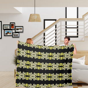 Couverture Polaire Motif de rayure ornementale jaune doré sans coutur