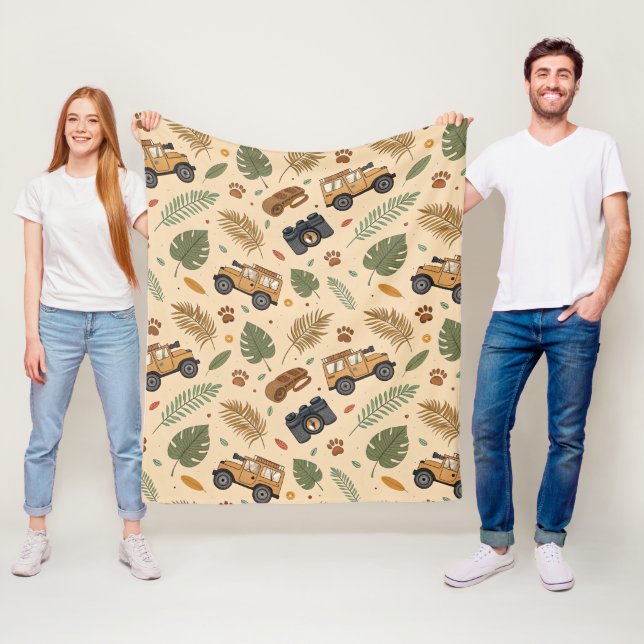 Couverture Polaire Motif de road trip vintage (3) (En situation)