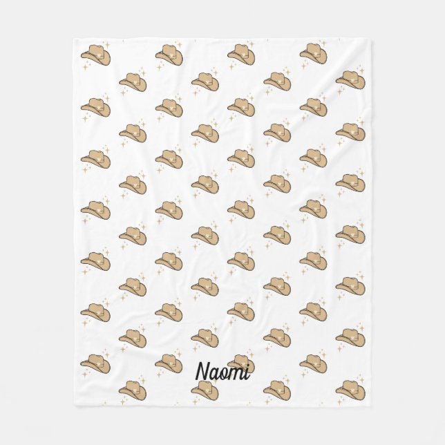 Couverture Polaire Motif de rodéo Beige Beige Blanc Personnalisé (Devant)