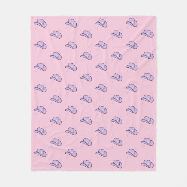 Couverture Polaire Motif de rodéo rose Lilac Cowgirl (Devant)