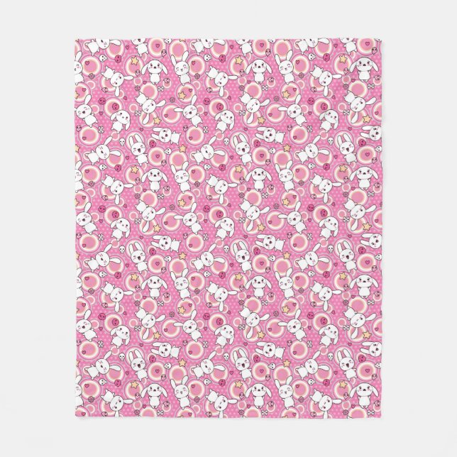 Couverture Polaire motif de rose de kawaii (Devant)