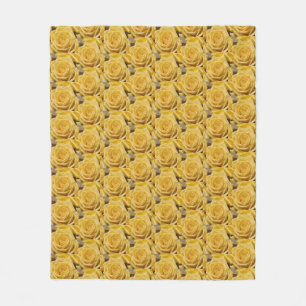 Couverture Polaire Motif de rose jaune d'amusement partout