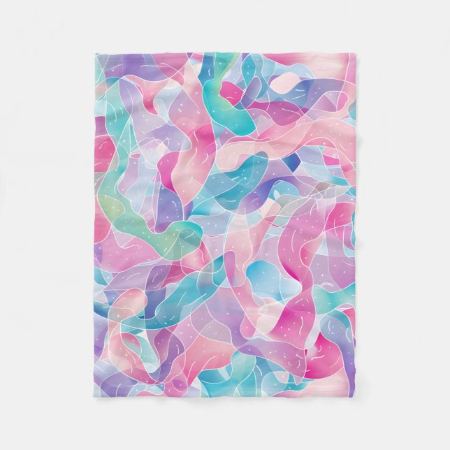 Couverture Polaire Motif de ruban abstrait pastel (Devant)