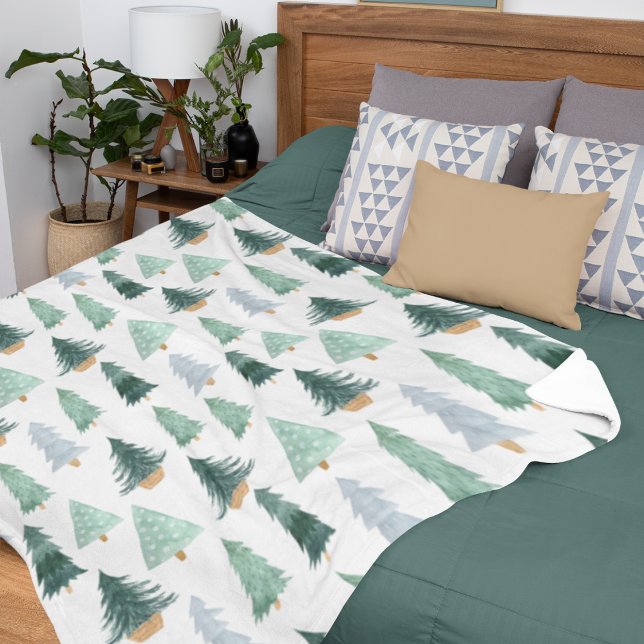 Couverture Polaire Motif de sapin de Noël scandinave (Créateur téléchargé)