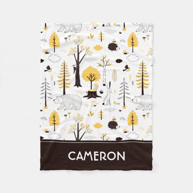 Couverture Polaire Motif de scène de Golden Woods (Devant)