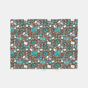 Couverture Polaire Motif de science et de chimie confortable