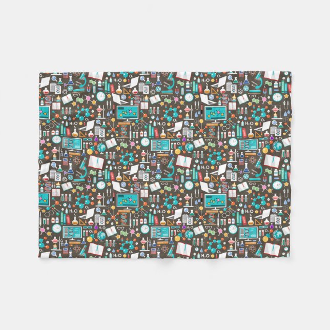 Couverture Polaire Motif de science et de chimie confortable (Devant (Horizontal))