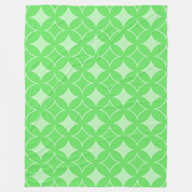 Couverture Polaire Motif de shippo vert citron (Devant)