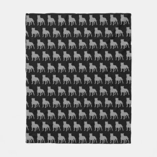 Couverture Polaire Motif de silhouettes de bull-terrier du