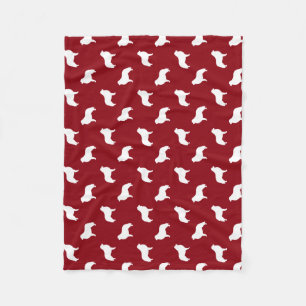 Couverture Polaire Motif de silhouettes de chien des Grands Pyrénées