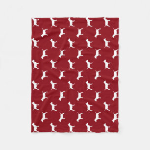 Couverture Polaire Motif de silhouettes de chiens Bull Terrier Miniat