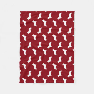 Couverture Polaire Motif de silhouettes de corgi de Gallois de