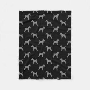 Couverture Polaire Motif de silhouettes de Fox Terrier de fil