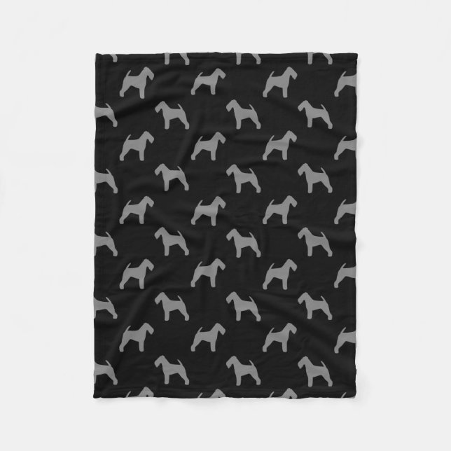 Couverture Polaire Motif de silhouettes de gallois Terrier (Devant)