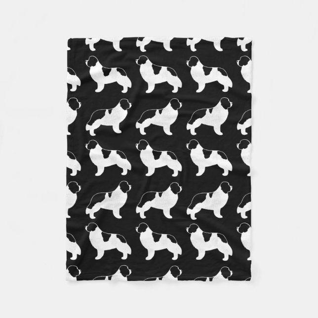 Couverture Polaire Motif de silhouettes de Landseer Terre-Neuve (Devant)