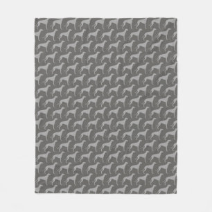 Couverture Polaire Motif de silhouettes de lévrier