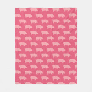Couverture Polaire Motif de silhouettes de porc rose Le mignon amou