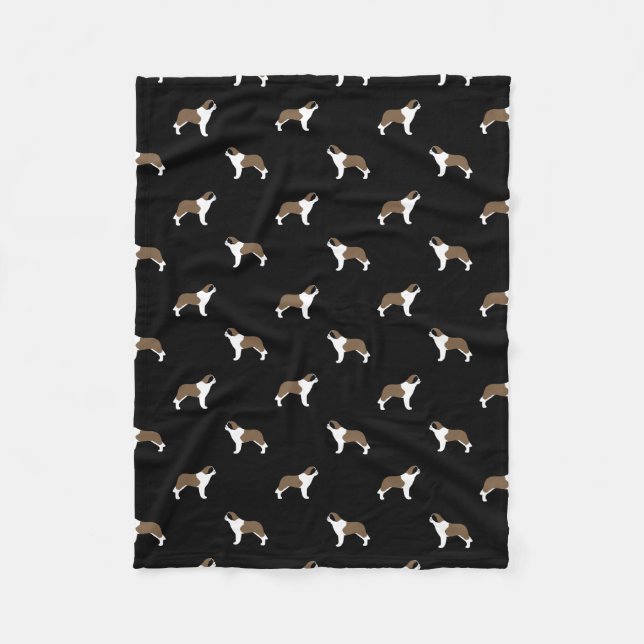 Couverture Polaire Motif de silhouettes de St Bernard (Devant)