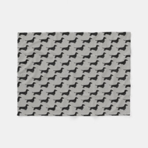 Couverture Polaire Motif de silhouettes de teckel