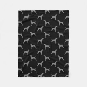 Couverture Polaire Motif de silhouettes de Weimaraner gris et noir