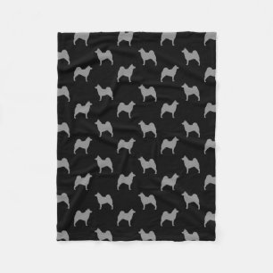Couverture Polaire Motif de silhouettes d'Elkhound de Norvégien