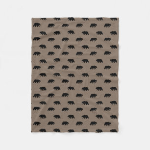 Couverture Polaire Motif de silhouettes d'ours gris