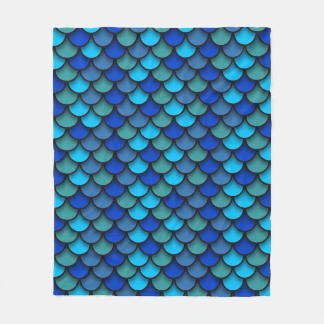 Couverture Polaire Motif de sirène bleue (Devant)