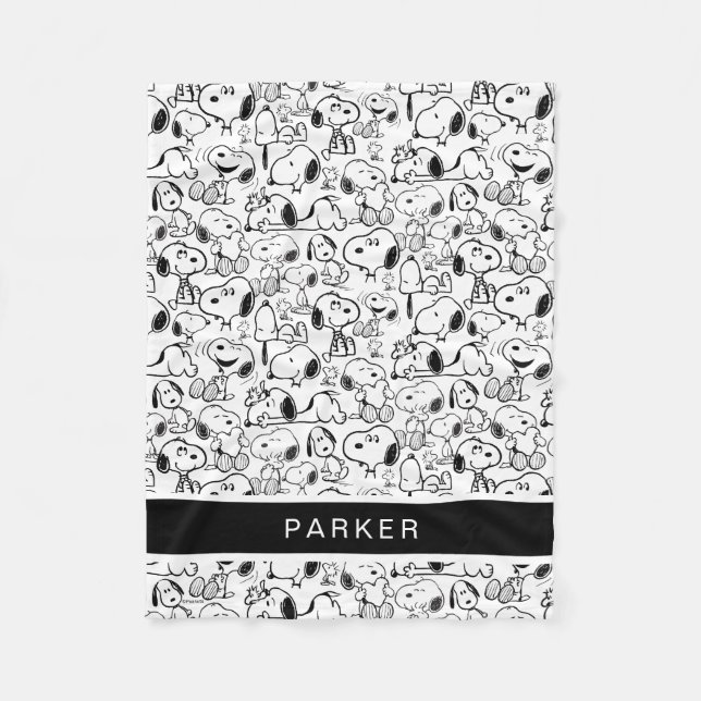 Couverture Polaire Motif de sourire de Snoopy Rire (Devant)