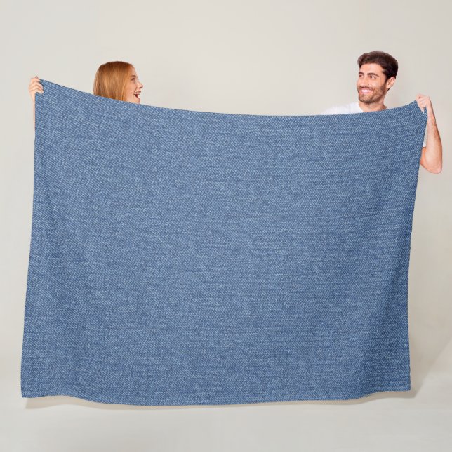 Couverture Polaire Motif DE STYLE BLEU DENIM TEXTURE (En situation)