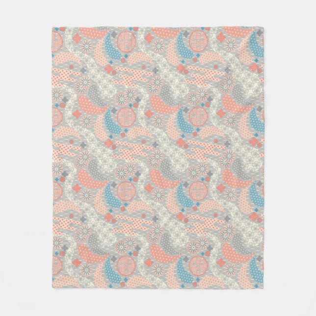 Couverture Polaire Motif de style japonais. Illustration (Devant)