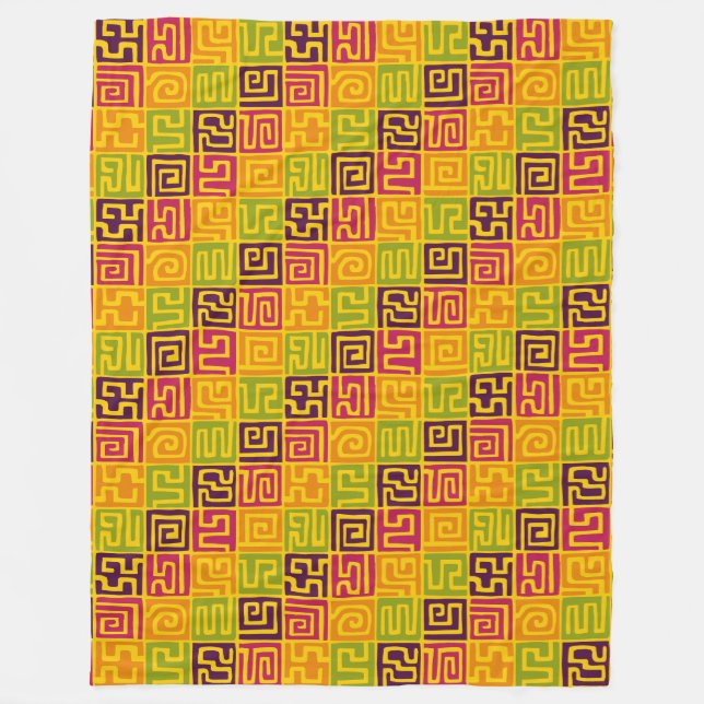 Couverture Polaire Motif de style Kuba 071019 - Colorful (Devant)