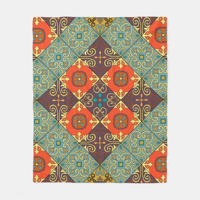 Couverture Polaire Motif de style Talavera (Devant)