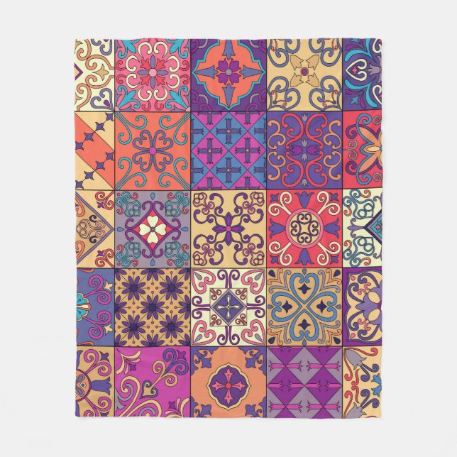 Couverture Polaire Motif de style Talavera (Devant)