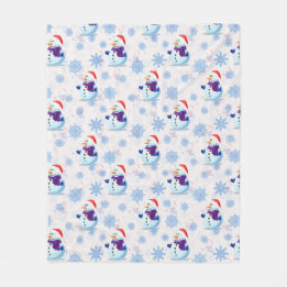 Couverture Polaire Motif de surface Snowman de Noël