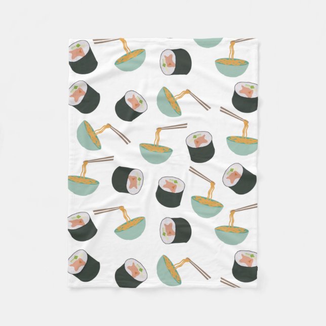 Couverture Polaire Motif de sushis et nouilles (Devant)