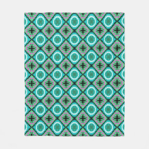 Couverture Polaire Motif de Suzani avec des motifs d'Ouzbékistan et