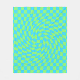 Couverture Polaire Motif de tableau de bord bleu clair et vert dépoli