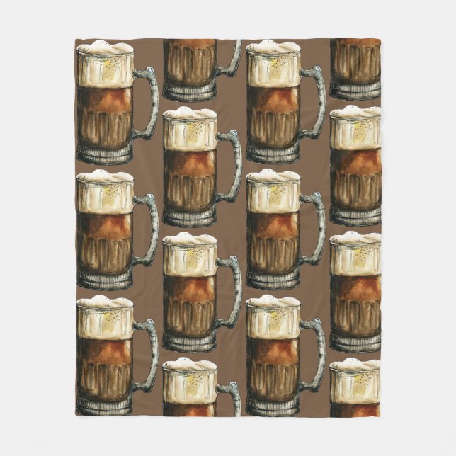 Couverture Polaire Motif de tasses de bière (Devant)