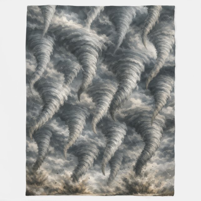 Couverture Polaire Motif de tempête de tornade dramatique (Devant)