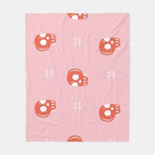 Couverture Polaire Motif de tête rouge vintage