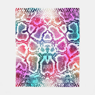 Couverture Polaire Motif de texture colorée de la peau de serpent.